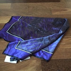 Emporio Armani silk scarf purple/black/grey NWT